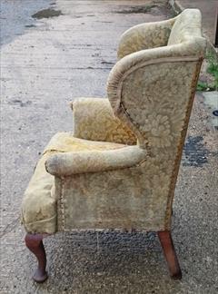 1920s Cabriole Leg antique Wing Chair 31w 46½h 28d _6.JPG